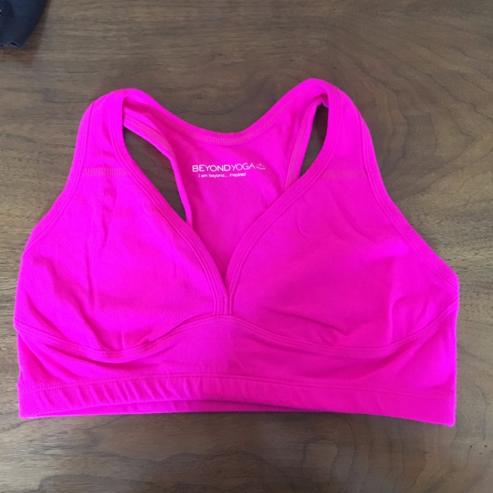 Beyond Yoga Hot Pink Large Sports Bra